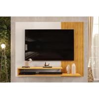 Painel Home P/ Tv Até 50 Polegadas Nando Ripado C/ Prateleira 136x107cm Cedro/bali - Dj Móveis - 1