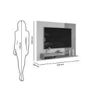 Painel Home P/ Tv Até 50 Polegadas Nando Ripado C/ Prateleira 136x107cm Cedro/bali - Dj Móveis - 2