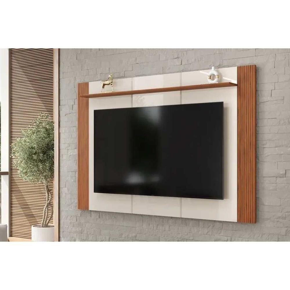 Painel Home P/ Tv Até 75 Pol Helo 183x136cm Off White/freijó - Dj Móveis - 1