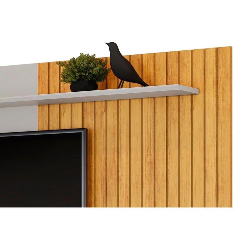 Painel Home P/ Tv Até 70 Pol Leo C/ Nicho 215x136cm Cedro/bali - Dj Móveis - 4