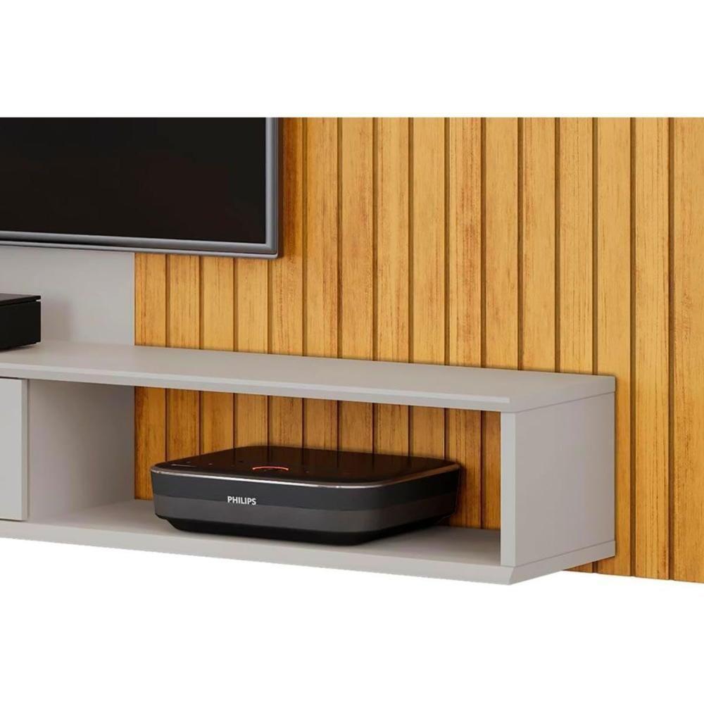 Painel Home P/ Tv Até 70 Pol Leo C/ Nicho 215x136cm Cedro/bali - Dj Móveis - 6