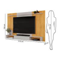 Painel Home P/ Tv Até 70 Pol Leo C/ Nicho 215x136cm Cedro/bali - Dj Móveis - 2