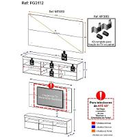 Rack Com Painel E Suporte Para Tv Até 65´´ Flórida Fg3112 Preto