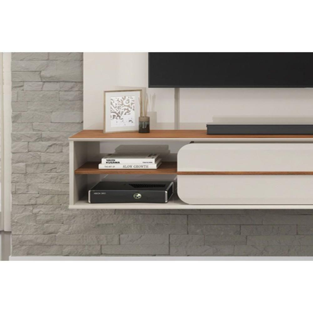 Painel Home P/ Tv Até 70 Pol Alana 169x180cm Off White/freijó - Dj Móveis - 3
