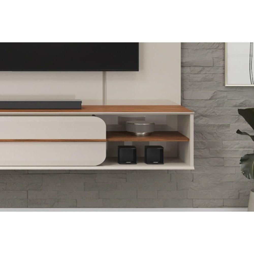 Painel Home P/ Tv Até 70 Pol Alana 169x180cm Off White/freijó - Dj Móveis - 4