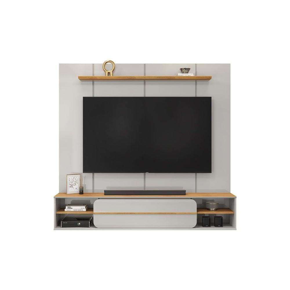 Painel Home P/ Tv Até 70 Pol Alana 169x180cm Off White/freijó - Dj Móveis - 10