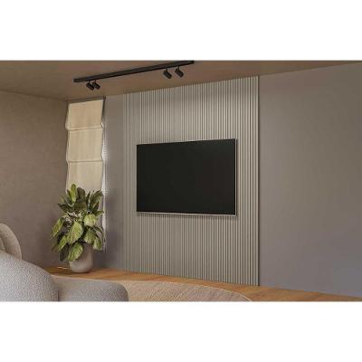 Painel Home P/ Tv Até 90 Pol Modular 2.6 Ripado 258x250cm Gris Fosco - Linea Brasil