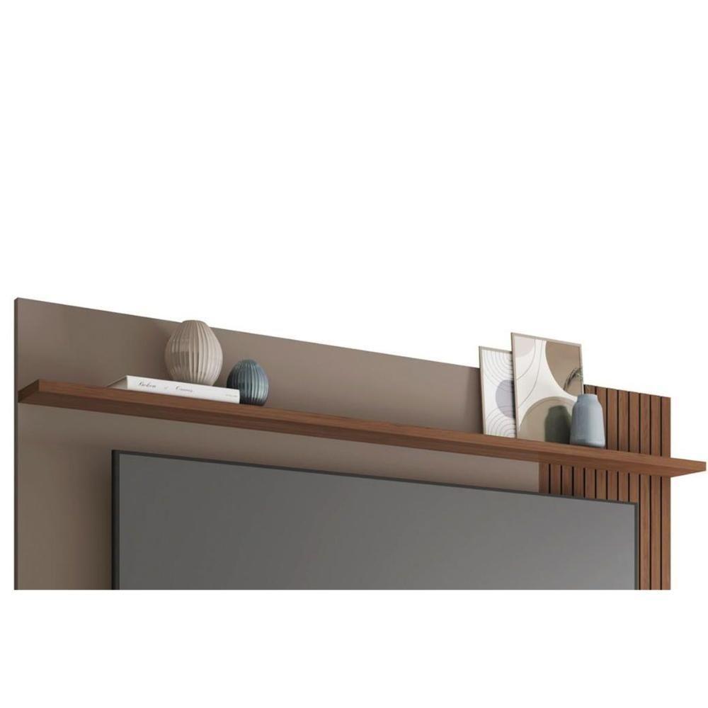 Painel Home P/ Tv Até 65 Pol Jade Ripada 180x183cm Freijo/off White - Caemmun - 4