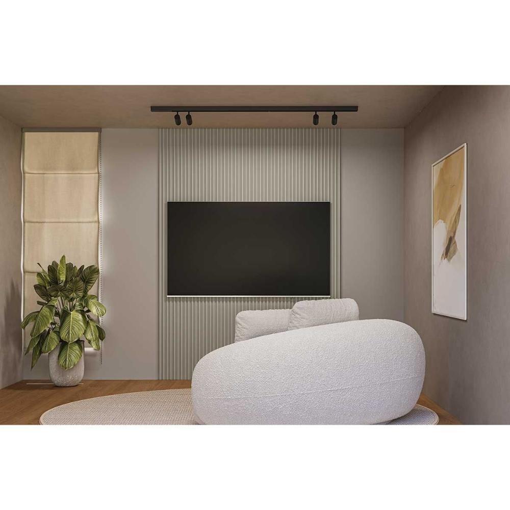 Painel Home P/ Tv Até 75 Pol Modular 1.8 Ripado 180x250cm Gris Fosco - Linea Brasil - 1