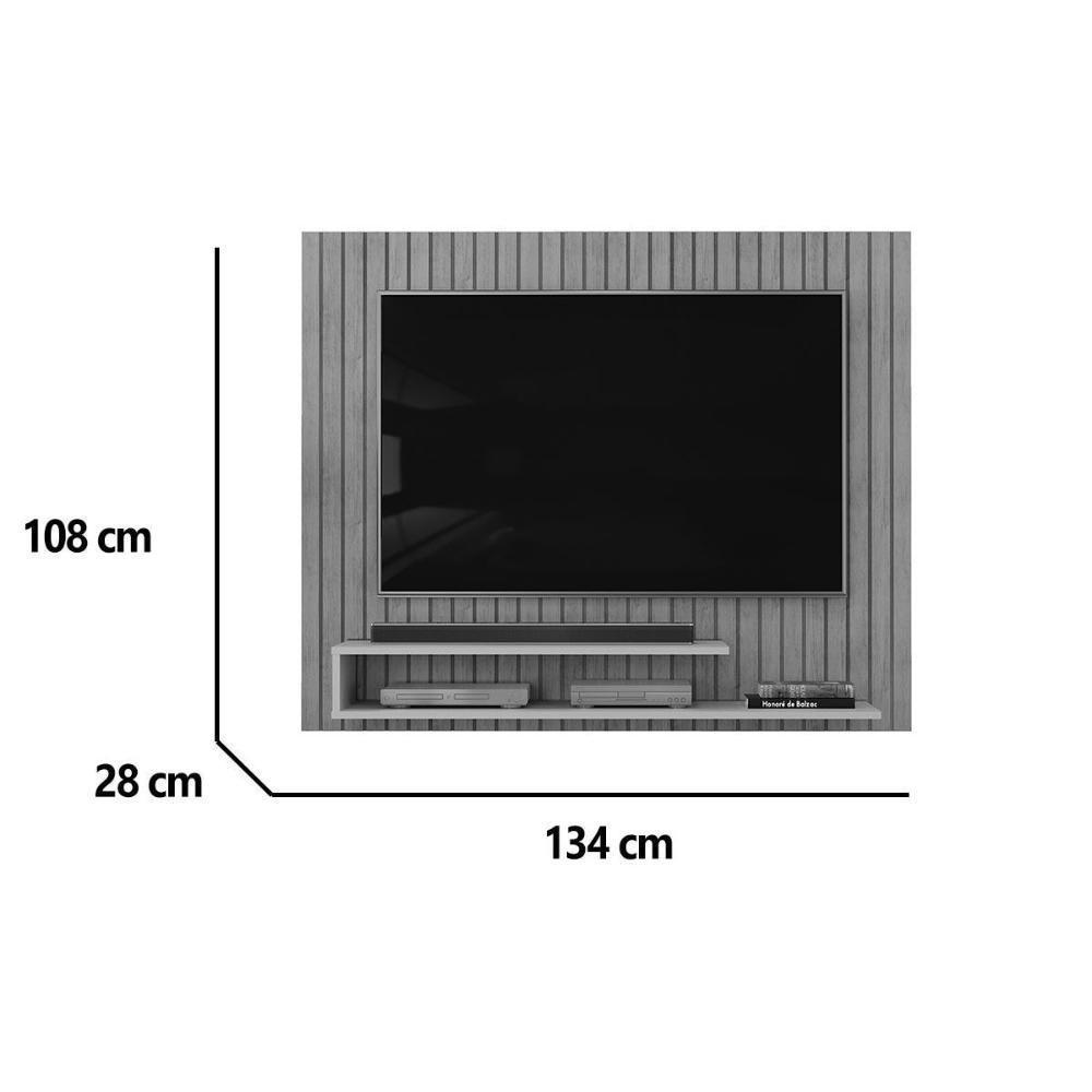 Painel Home P/ Tv Até 55 Pol Ripe 134x108cm Cedro/bali - Dj Móveis - 2