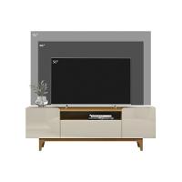 Rack Bancada P/ Tv Até 75 Pol Orlando C/ 3 Portas E 1 Nicho 180cm Tauari/off White Brilho - Linea Brasil - 2