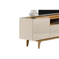 Rack Bancada P/ Tv Até 75 Pol Orlando C/ 3 Portas E 1 Nicho 180cm Tauari/off White Brilho - Linea Brasil - 5