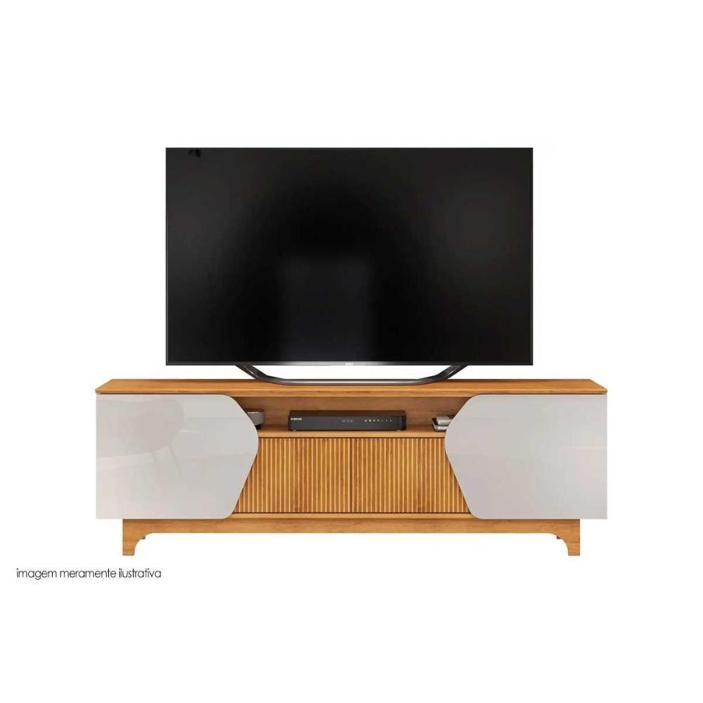 Rack Bancada P/ Tv Até 75 Pol Helo C/ 4 Portas Off White/freijó - Dj Móveis - 2