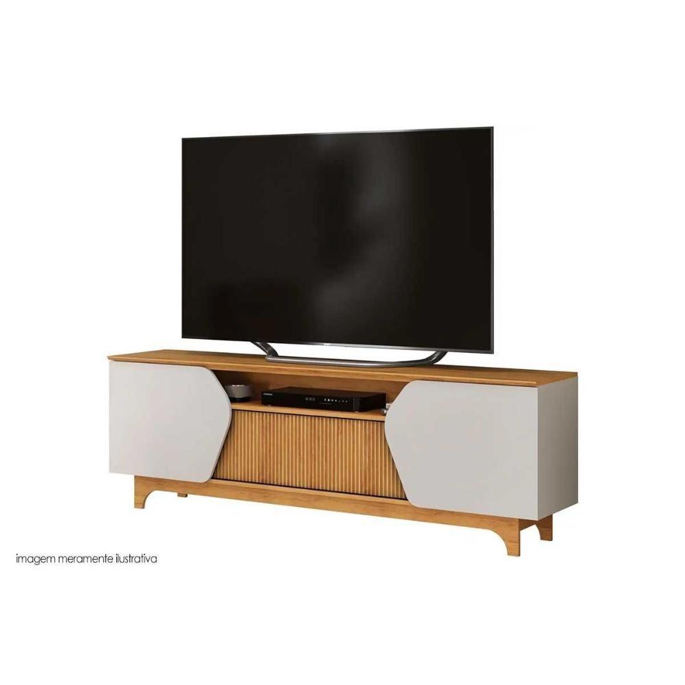 Rack Bancada P/ Tv Até 75 Pol Helo C/ 4 Portas Off White/freijó - Dj Móveis - 8