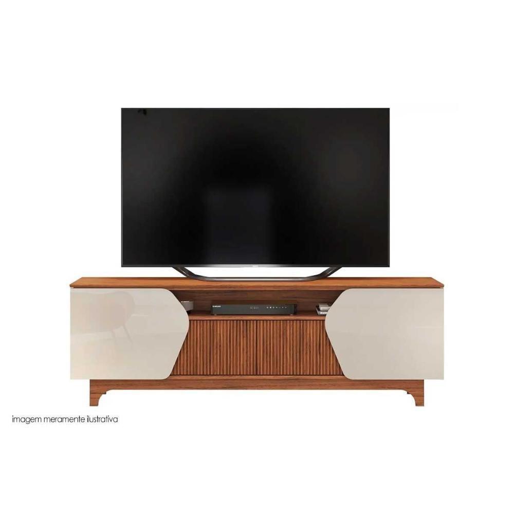 Rack Bancada P/ Tv Até 75 Pol Helo C/ 4 Portas Off White/freijó - Dj Móveis - 9