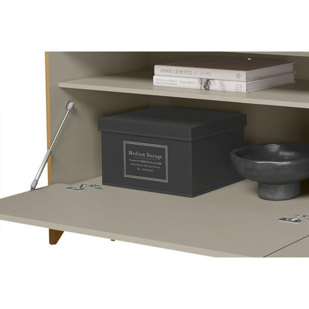 Rack Bancada P/ Tv Até 75 Pol Dubai C/ 2 Portas E 2 Nichos 180cm Tauari/off White Fosco - Linea Brasil - 5