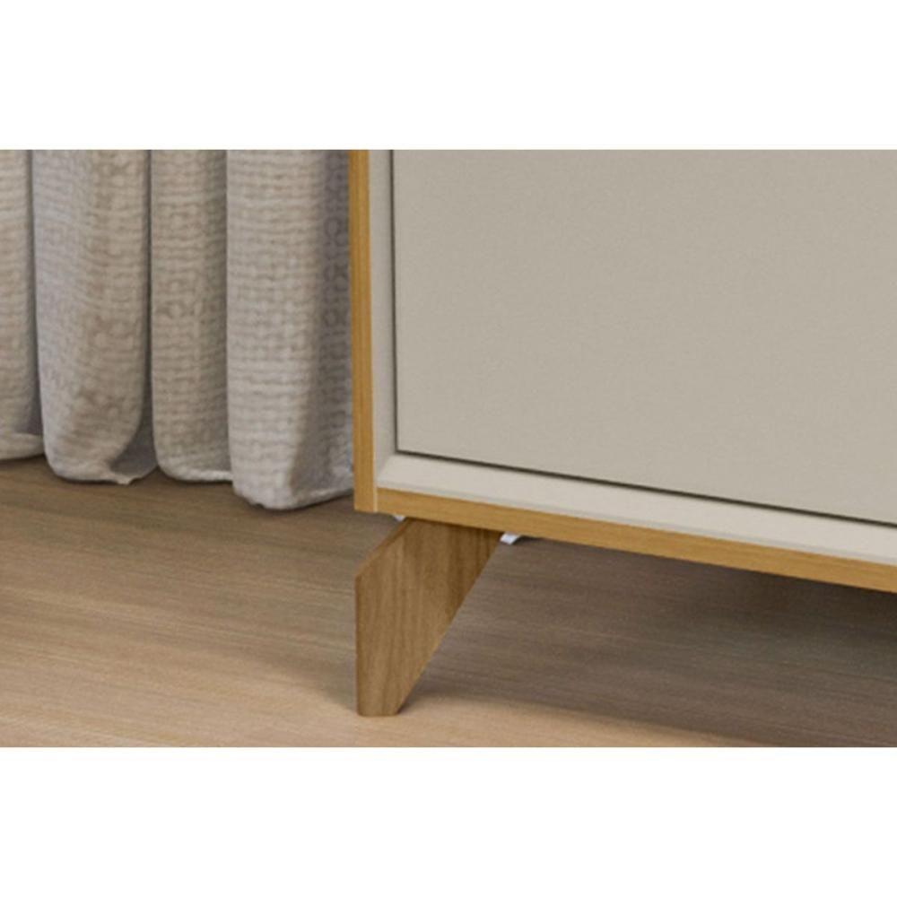 Rack Bancada P/ Tv Até 75 Pol Dubai C/ 2 Portas E 2 Nichos 180cm Tauari/off White Fosco - Linea Brasil - 6