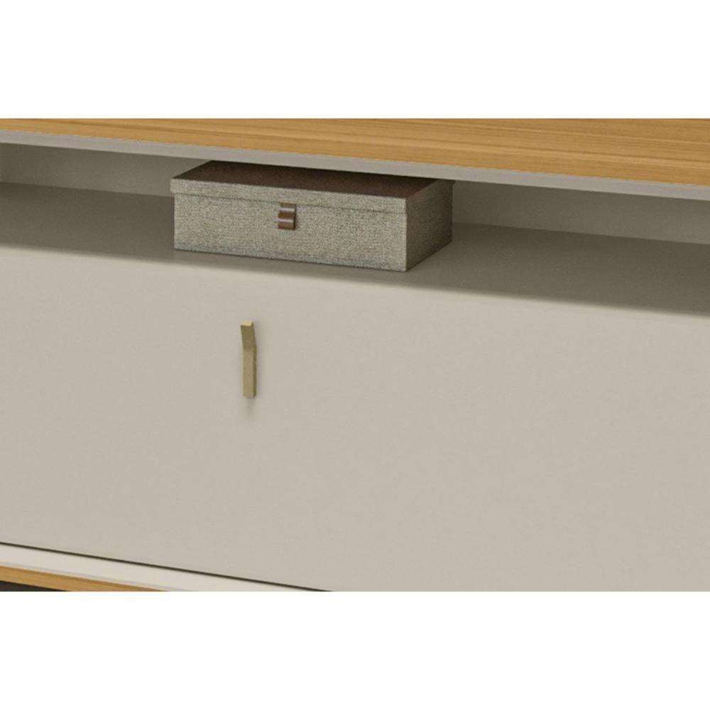 Rack Bancada P/ Tv Até 75 Pol Dubai C/ 2 Portas E 2 Nichos 180cm Tauari/off White Fosco - Linea Brasil - 7
