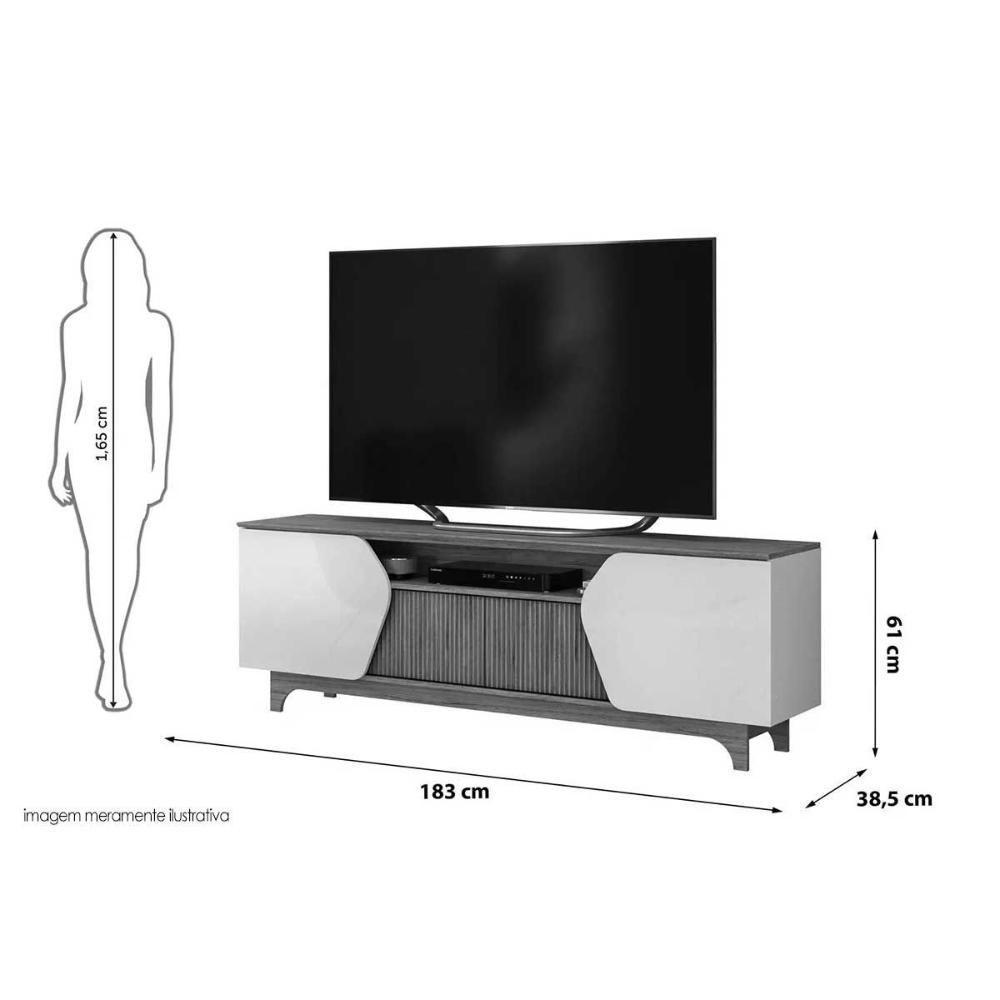 Rack Bancada P/ Tv Até 75 Pol Helo C/ 4 Portas Bali/cedro - Dj Móveis - 2