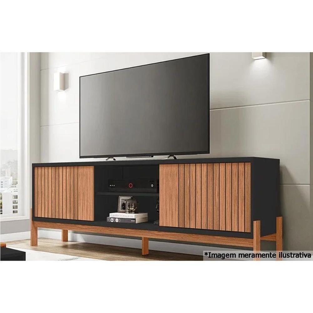 Rack Bancada P/ Tv Até 72 Pol Tannen C/ Nichos E Pés 184cm Freijo/off White - Caemmun - 5