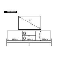 Rack Bancada P/ Tv Até 72 Pol Tannen C/ Nichos E Pés 184cm Freijo/off White - Caemmun - 3