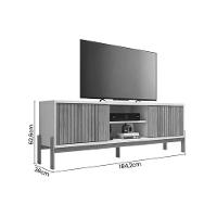 Rack Bancada P/ Tv Até 72 Pol Tannen C/ Nichos E Pés 184cm Freijo/off White - Caemmun