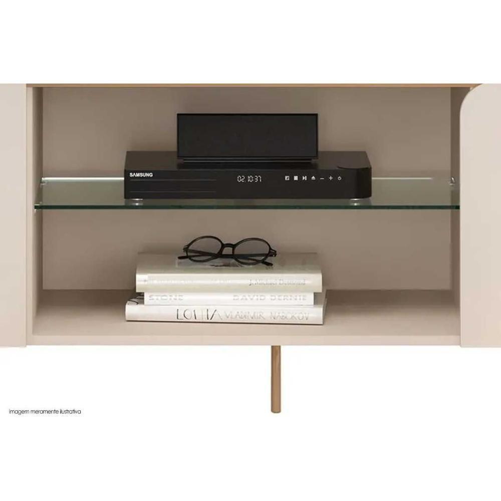 Rack Bancada P/ Tv Até 75 Pol Ariana C/ 3 Portas 241x57cm Off White - Dj Móveis - 5