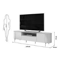 Rack Bancada P/ Tv Até 75 Pol Areta C/ 2 Portas 218x57cm Off White/off White - Dj Móveis - 2