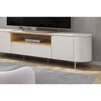 Rack Bancada P/ Tv Até 75 Pol Areta C/ 2 Portas 218x57cm Off White/off White - Dj Móveis - 3