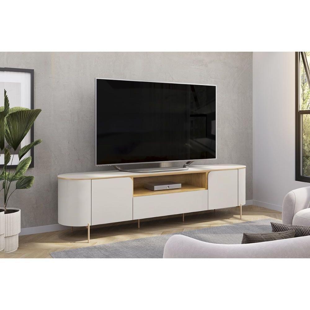 Rack Bancada P/ Tv Até 75 Pol Areta C/ 2 Portas 218x57cm Bali/cedro - Dj Móveis - 1