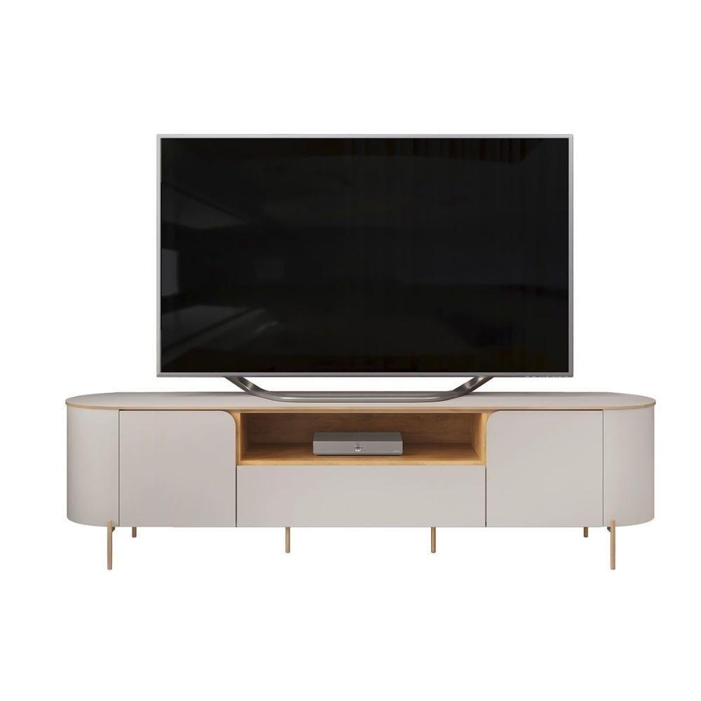 Rack Bancada P/ Tv Até 75 Pol Areta C/ 2 Portas 218x57cm Bali/cedro - Dj Móveis - 8