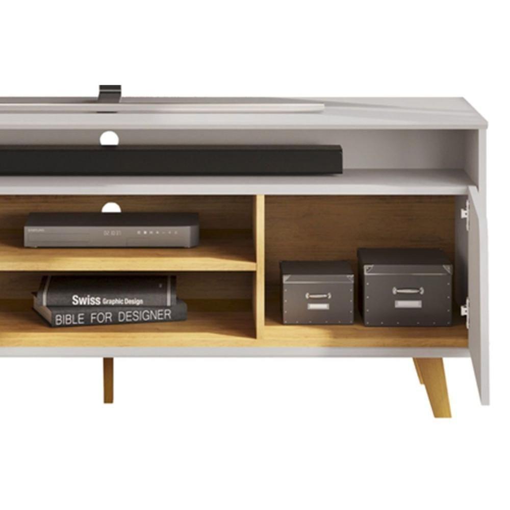 Rack Bancada P/ Tv Até 70 Pol Lana C/ 1 Porta 169x1800cm Bali/cedro - Dj Móveis - 4