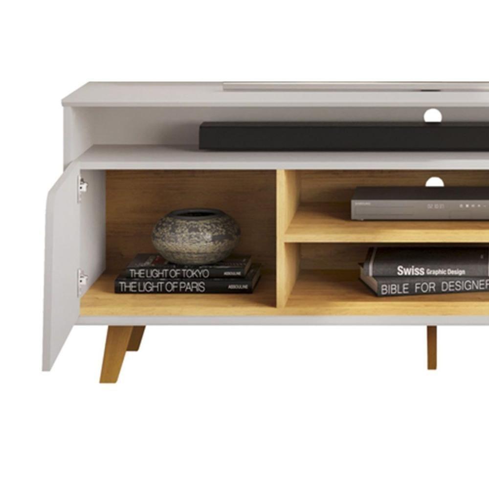 Rack Bancada P/ Tv Até 70 Pol Lana C/ 1 Porta 169x1800cm Bali/cedro - Dj Móveis - 5