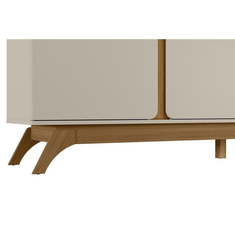 Rack Bancada P/ Tv Até 70 Pol Istambul C/ 2 Portas 1 Prateleira E 3 Nichos 200cm Nature/off White - Linea Brasil - 4