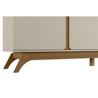 Rack Bancada P/ Tv Até 70 Pol Istambul C/ 2 Portas 1 Prateleira E 3 Nichos 200cm Nature/off White - Linea Brasil