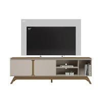 Rack Bancada P/ Tv Até 70 Pol Istambul C/ 2 Portas 1 Prateleira E 3 Nichos 200cm Nature/off White - Linea Brasil - 7