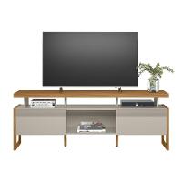Rack Bancada P/ Tv Até 70 Pol Esmeralda C/ 2 Portas E 3 Nichos 180cm Nature/off White - Linea Brasil - 3