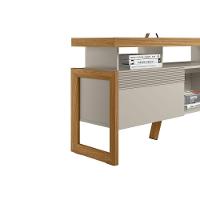 Rack Bancada P/ Tv Até 70 Pol Esmeralda C/ 2 Portas E 3 Nichos 180cm Nature/off White - Linea Brasil