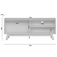 Rack Bancada P/ Tv Até 65 Pol Aurum C/ 1 Porta E 1 Prateleira 160cm Nature/off White - Linea Brasil - 7