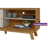 Rack Bancada P/ Tv Até 65 Pol Aurum C/ 1 Porta E 1 Prateleira 160cm Nature/off White - Linea Brasil - 9