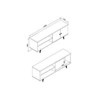 Rack Bancada P/ Tv Até 60 Pol Retrô C/ 2 Portas 160cm Off White/rustico - Movelbento - 2