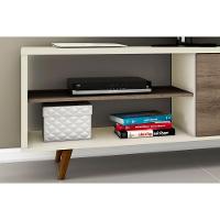 Rack Bancada P/ Tv Até 60 Pol Retrô C/ 2 Portas 160cm Off White/rustico - Movelbento - 3