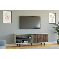 Rack Bancada P/ Tv Até 60 Pol Retrô C/ 2 Portas 160cm Off White/rustico - Movelbento - 6