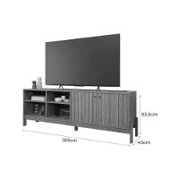 Rack Bancada P/ Tv Até 60 Pol Holanda 1.8 Ripado C/ 2 Porta E 4 Nichos 185cm Cinamomo - Permóbili - 2