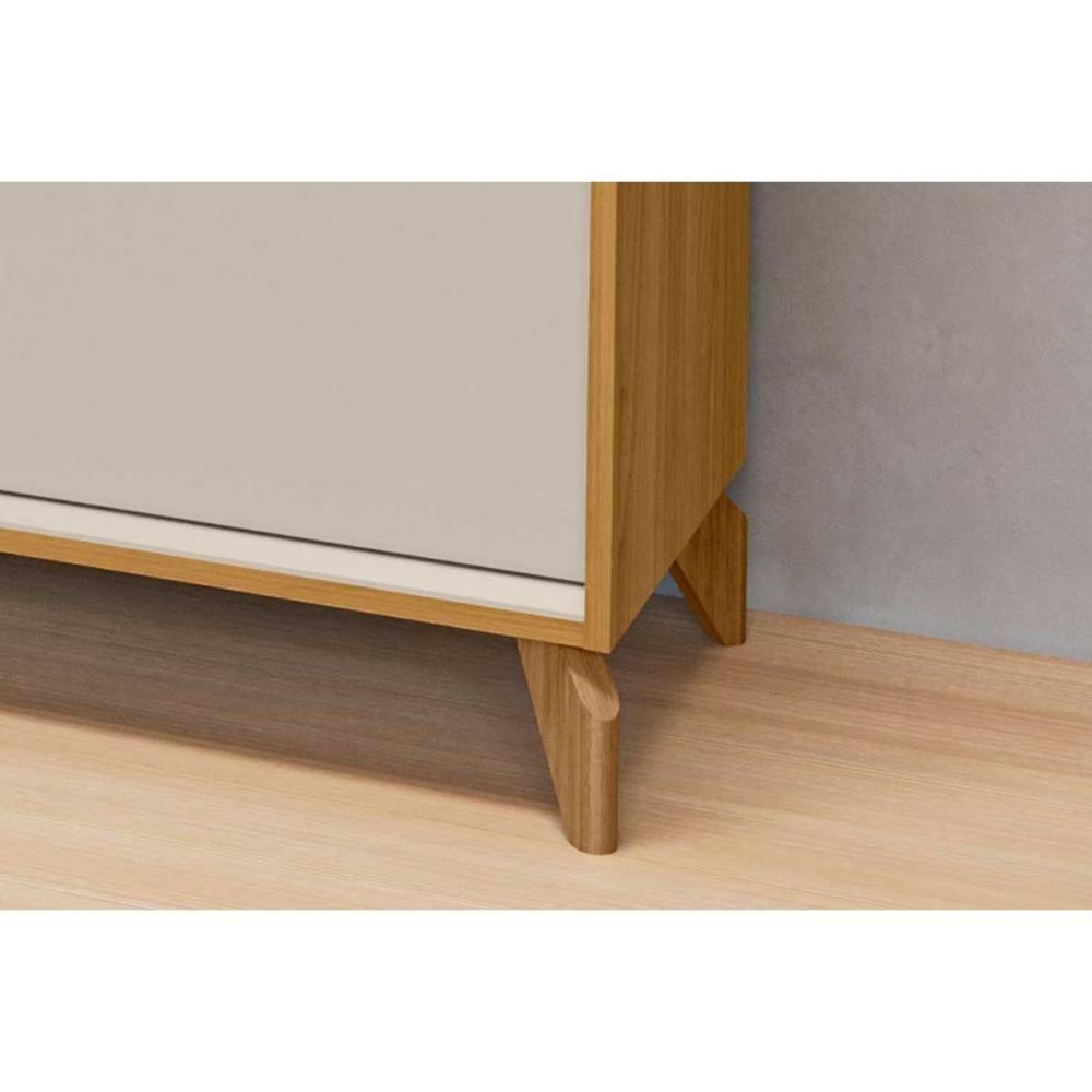 Rack Bancada P/ Tv Até 70 Pol Dubai C/ 2 Portas 2 Nichos E Led 160cm Tauari/off White Fosco - Linea Brasil - 6