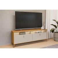 Rack Bancada P/ Tv Até 70 Pol Dubai C/ 2 Portas 2 Nichos E Led 160cm Tauari/off White Fosco - Linea Brasil - 1