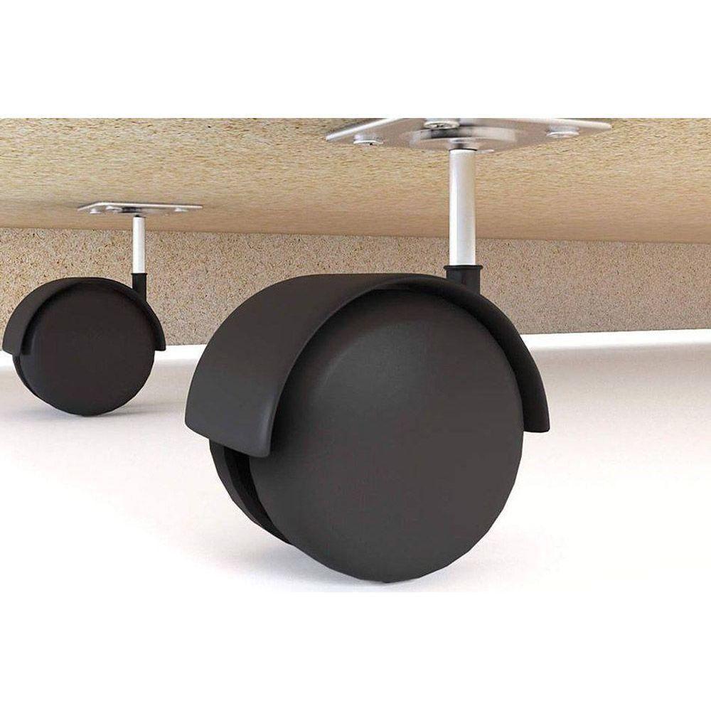 Rack Bancada P/ Tv Até 50 Pol Verano C/ 1 Porta E Rodízios 136cm Bali/cedro - Dj Móveis - 5