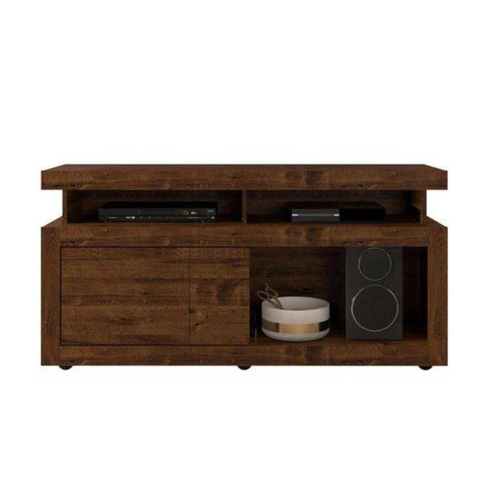 Rack Bancada P/ Tv Até 50 Pol Verano C/ 1 Porta E Rodízios 136cm Bali/cedro - Dj Móveis - 7