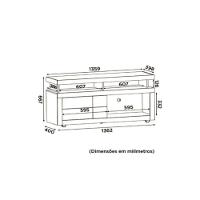 Rack Bancada P/ Tv Até 50 Pol Verano C/ 1 Porta E Rodízios 136cm Bali/cedro - Dj Móveis - 3
