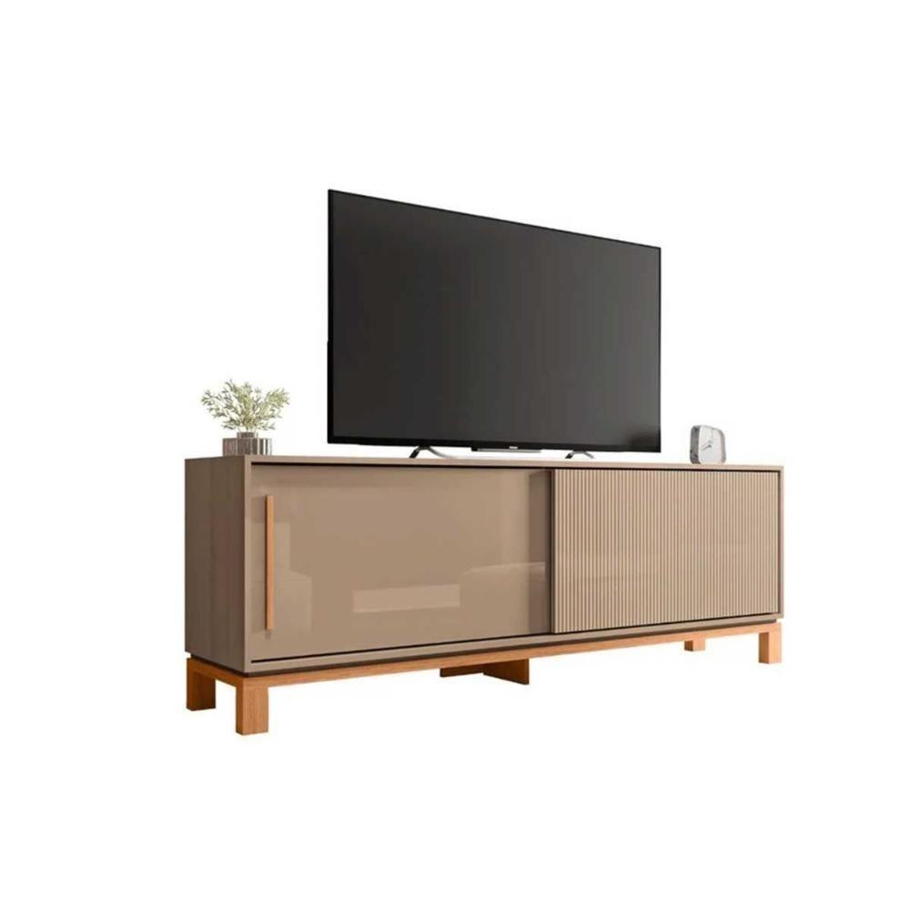 Rack Bancada P/ Tv Até 65 Pol Mondrian 1.8 C/ 2 Portas E Pés Cavalete 180cm Sued Mr/freijo - Caemmun - 1